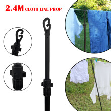 (Set of 2) 2.4M Heavy Duty Washing Line Prop Telescopic