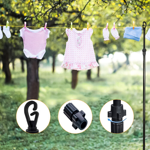 (Single) 2.4M Heavy Duty Washing Line Prop Telescopic 1