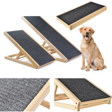 (70*35*30/40cm) Dog Stairs Ramp Folding Adjustable High Upgrade Anti Slip Carpet Newest