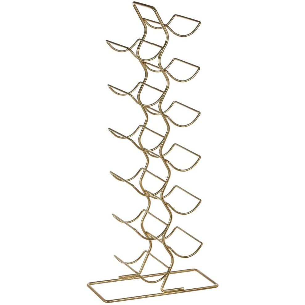 Premier Housewares 509917 12 Bottle Wine Rack, Gold Finish