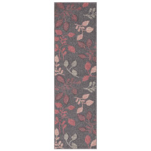 (16. 1096 V Floral - Pink Grey, Hallway Runner : 60 x 230 cm) Modern Geometric Floral Abstract Area Rugs Check Multi Coloured Non Slip Runner