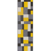 (26. 8425I Box - Yellow / Grey, Hallway Runner : 60 x 230 cm) Modern Geometric Floral Abstract Area Rugs Check Multi Coloured Non Slip Runner