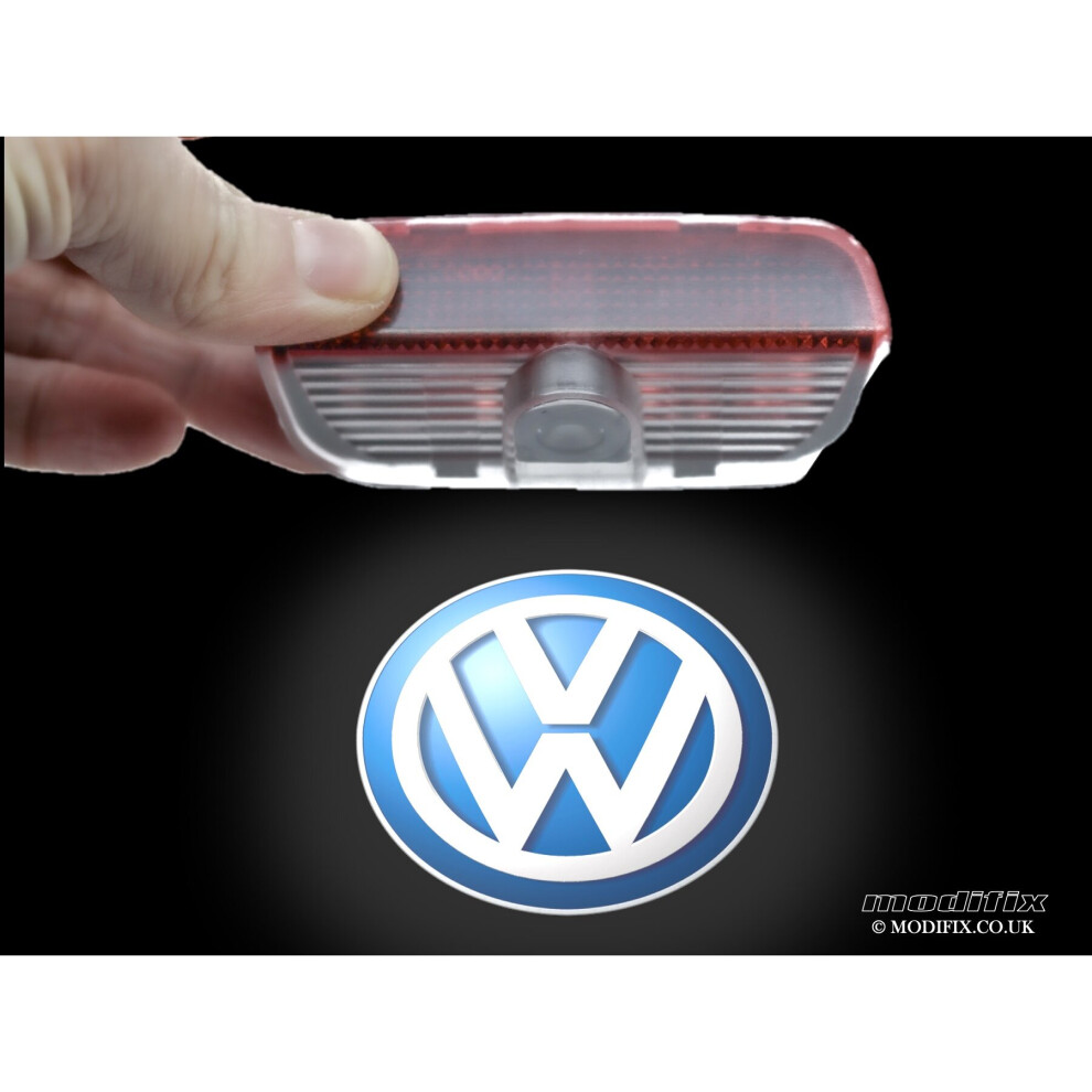 MODIFIX-CO-UK VW Door Card LED Logo Projector Light Door Courtesy Puddle Light - Golf Polo EOS Scirocco Jetta Passat Tiguan