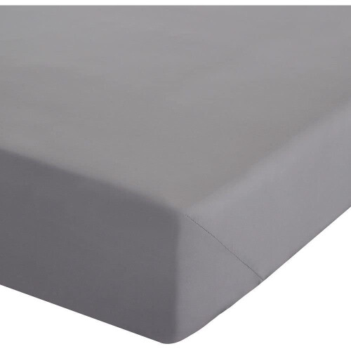 Catherine Lansfield Easy Iron Percale Single Fitted Sheet Grey