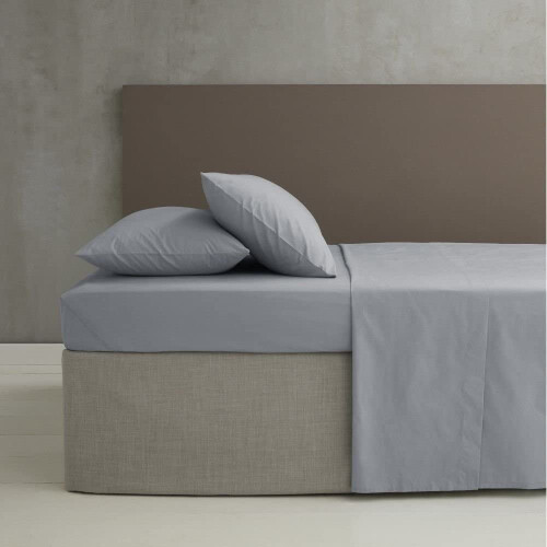 Catherine Lansfield Easy Iron Percale Single Fitted Sheet Grey 1