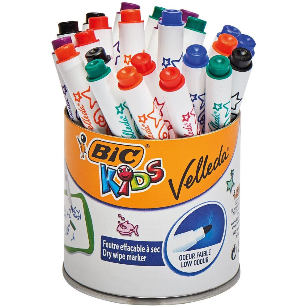 BIC Kids Mini Velleda Whiteboard Markers - Pot of 24