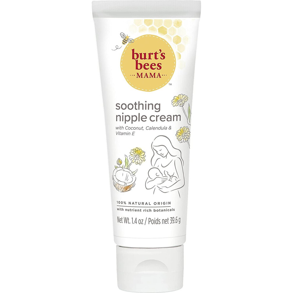 Burt's Bees® Mama Soothing Nipple Cream with Coconut, Calendula and Vitamin E, 100% Natural Origin, 1.4 Ounces