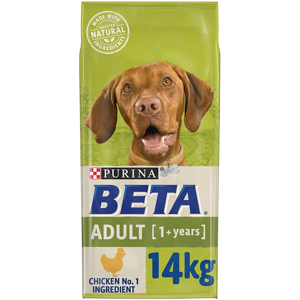 BETA Adult Dry Dog Food Chicken 14kg, transparent