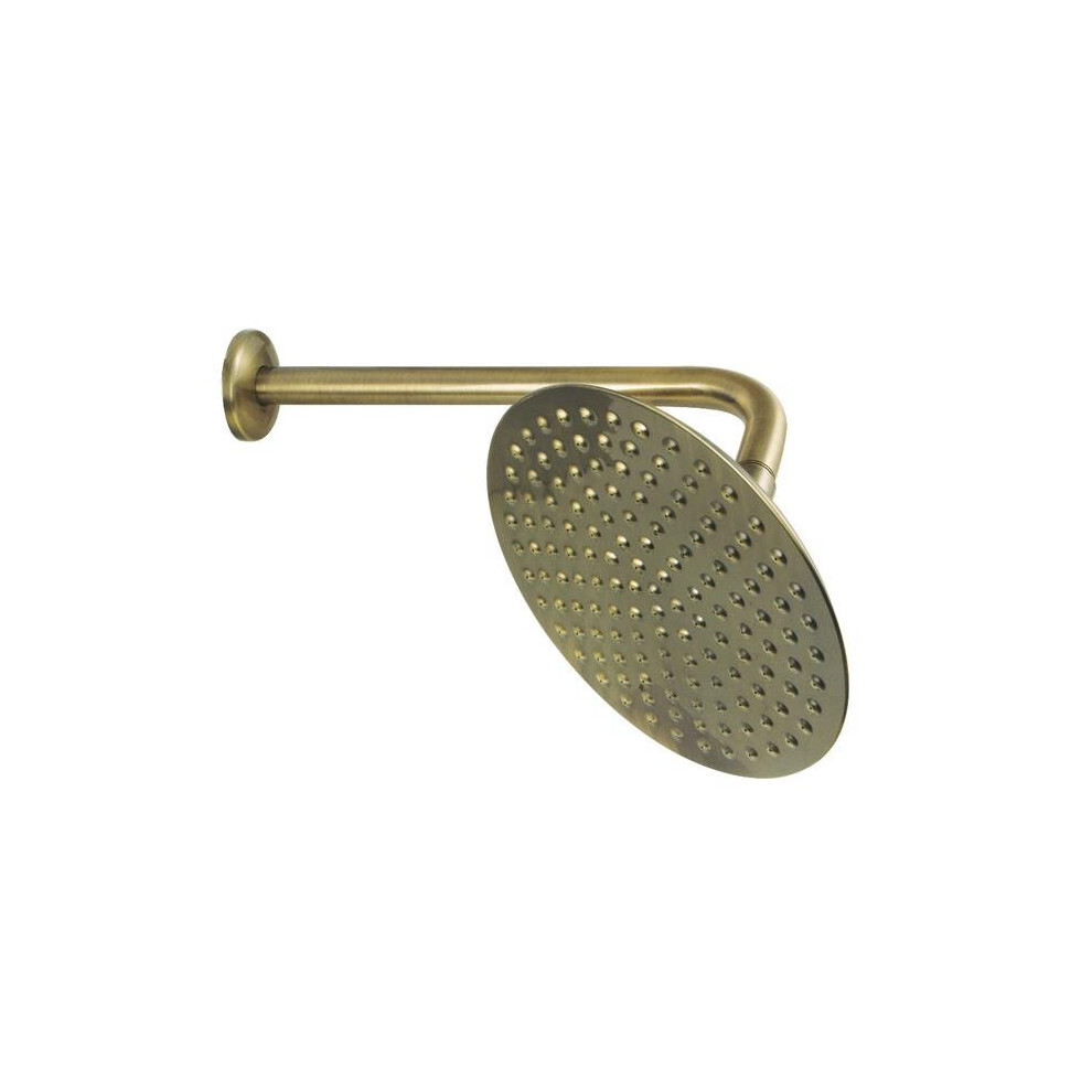 Kingston Brass K136A3CK 8 in. Victorian Brass Shower Head with 12 in. Shower Arm, Antique Brass-image-OPC-P8RSHN8-NEW