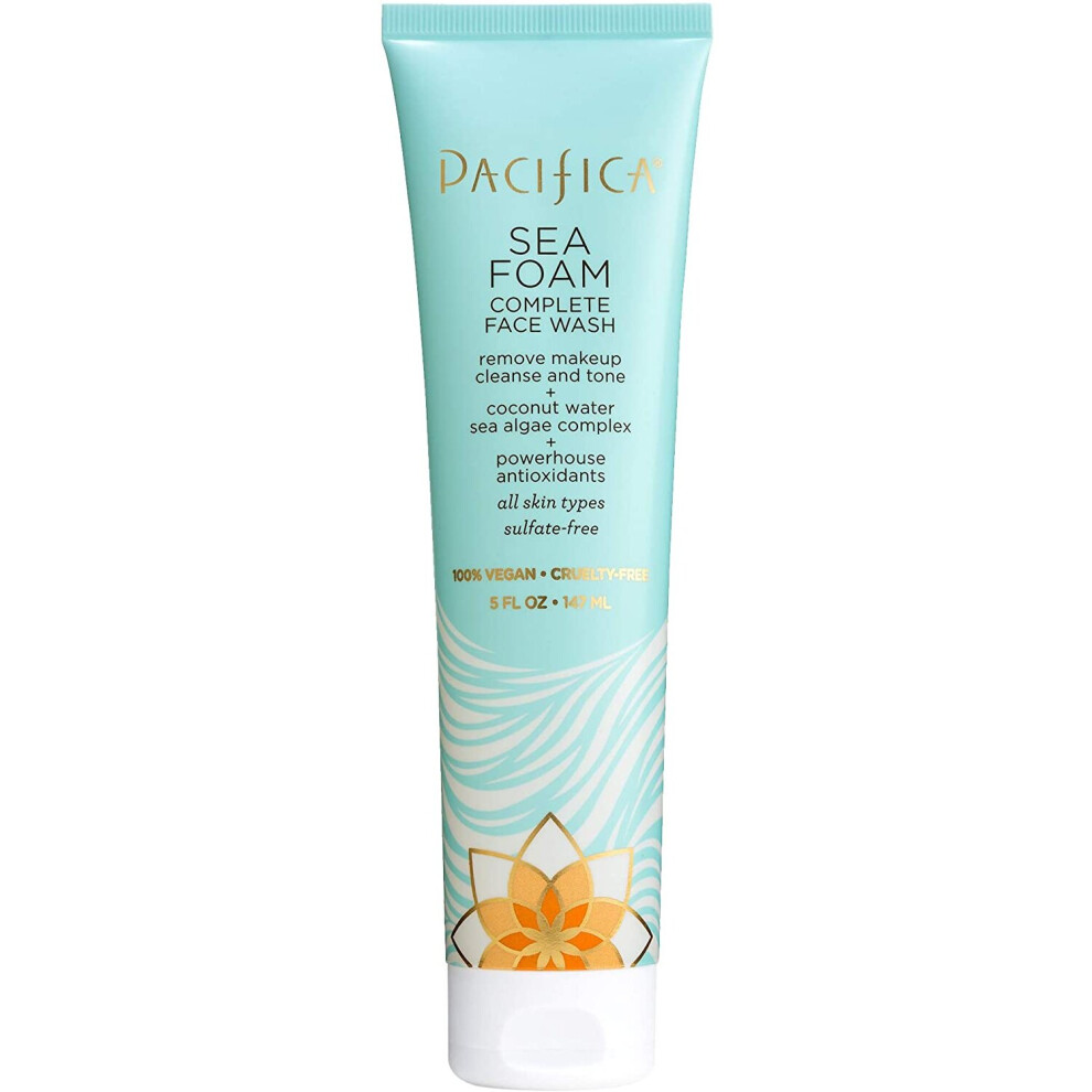 PACIFICA Sea Foam Complete Face Wash For Unisex 5 oz Cleanser, 147 millilitre