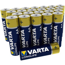 VARTA Longlife AA Mignon LR06 Alkaline Batteries (24-pack) – Made in Germany – ideal for remote controls, radios, alarm clocks and clocks