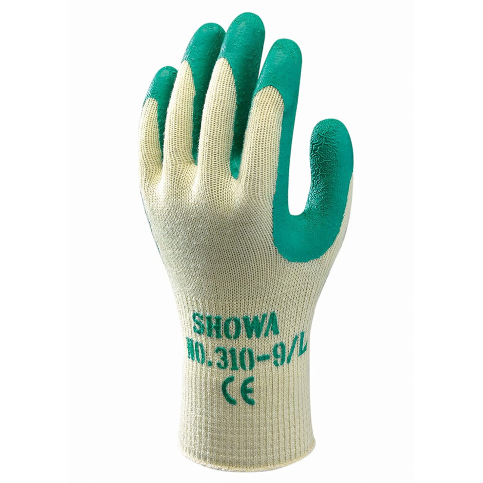 Showa 310 Green Latex Palm Coated Work Gloves, 7/Small 4901792971805