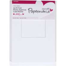 Papermania A6 300 GSM Tri Fold Window Photo Aperture Cards and Envelopes, Pack of 10, White