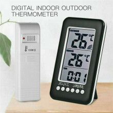 Digital Wireless Indoor/Outdoor Thermometer Clock Temperature Meter