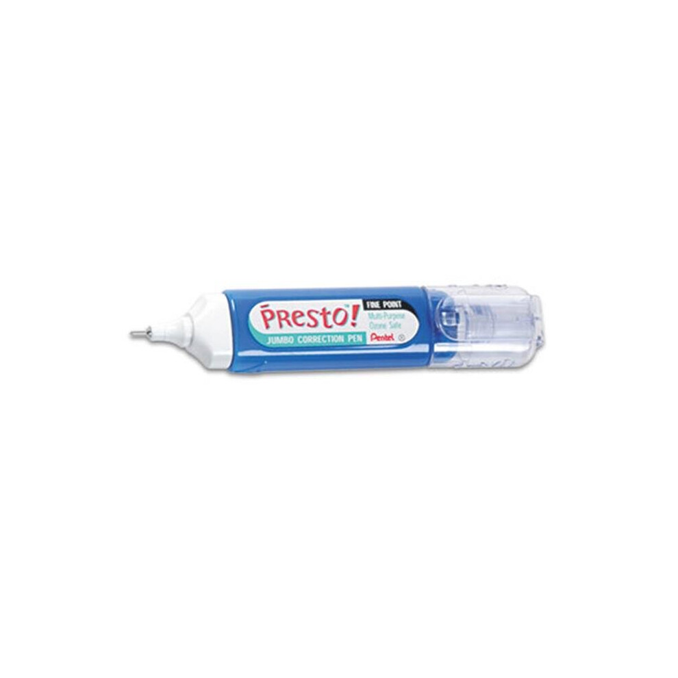 Pentel ZL31W Presto Multipurpose Correction Pen, 12 ml, White