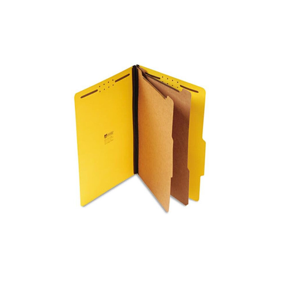 Universal 10314 Pressboard Classification Folders, Legal, Six-Section, Yellow, 10-Box