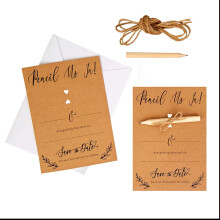 Neviti 775837 Hearts & Krafts Cards-10 Pack Save The Date Cards, Brown Kraft, 6.5 x 10.5cm