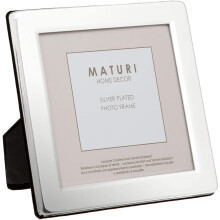 Maturi 4 x 4-inch Flat Edge Photo Frame, Silver Plated, Metal, 4" x 4"