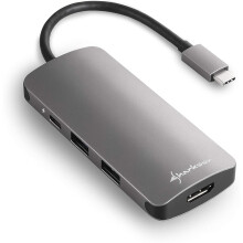 Sharkoon USB 3.0 Type C Multiport Adapter Dark Grey