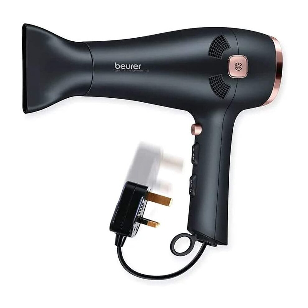 Beurer Style Pro Hc55 Hair Dryer With Cable Rewind | 2000-Watt Hair Dryer With Integrated Ion Function | Slim Nozzle Attachment | Volume Diffuser