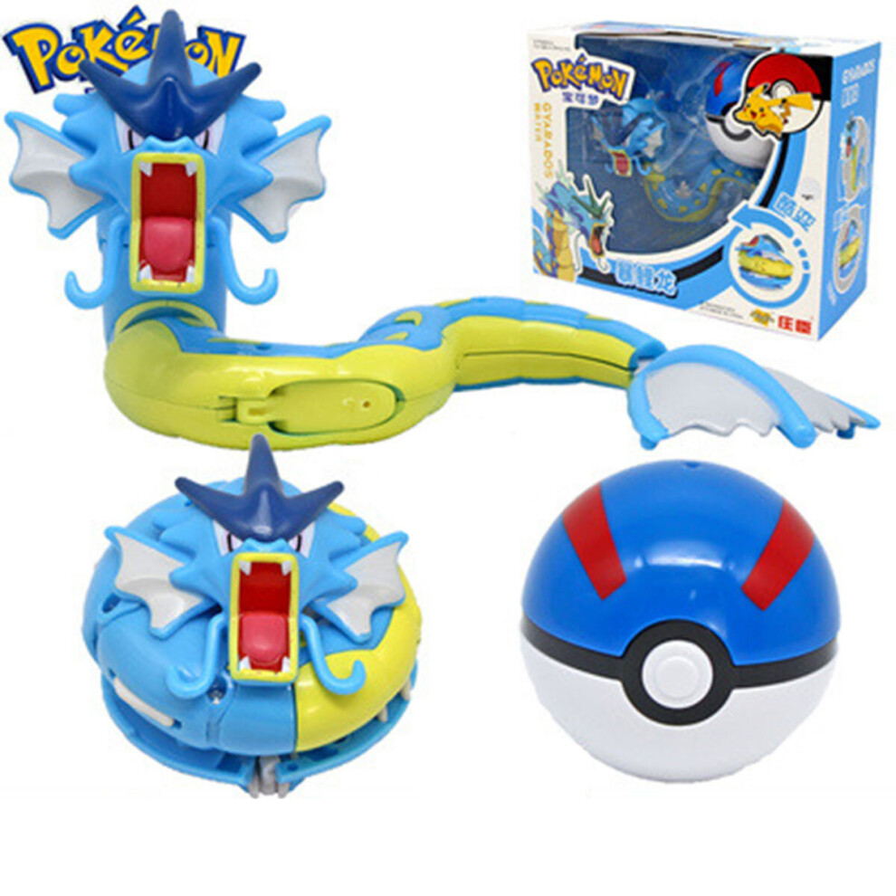 Pokémon Deformable Gyarados Figure In Poke Ball – Push-Button Launcher Toy For Ages 3+, Collectible Gift