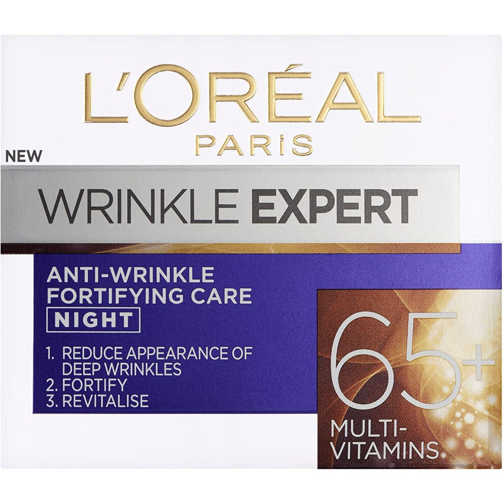 L Oreal Uk Ltd Cream L'oreal Wrinkle Expert Intensive Care Night 65+ 50 Ml - Overnight Anti-Wrinkle With Multi-Vitamins For Aging Skin, Firmness And Age Spots
