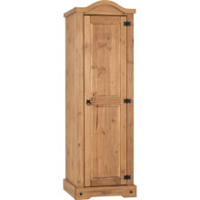 Corona 1 Door Wardrobe Distressed Waxed Pine