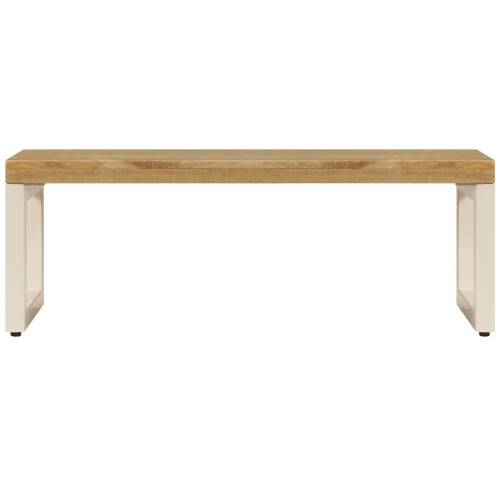 VidaXL vidaXL Coffee Table Solid Mango Wood and Steel Tea Accent Side Telephone Stand 2