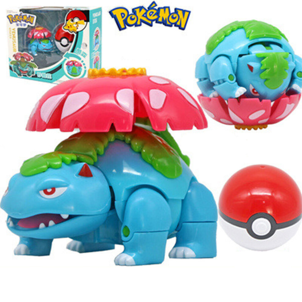 Pokémon Venusaur Pokeball Figures Pokemon Deformable Ball Toys Collection Gift