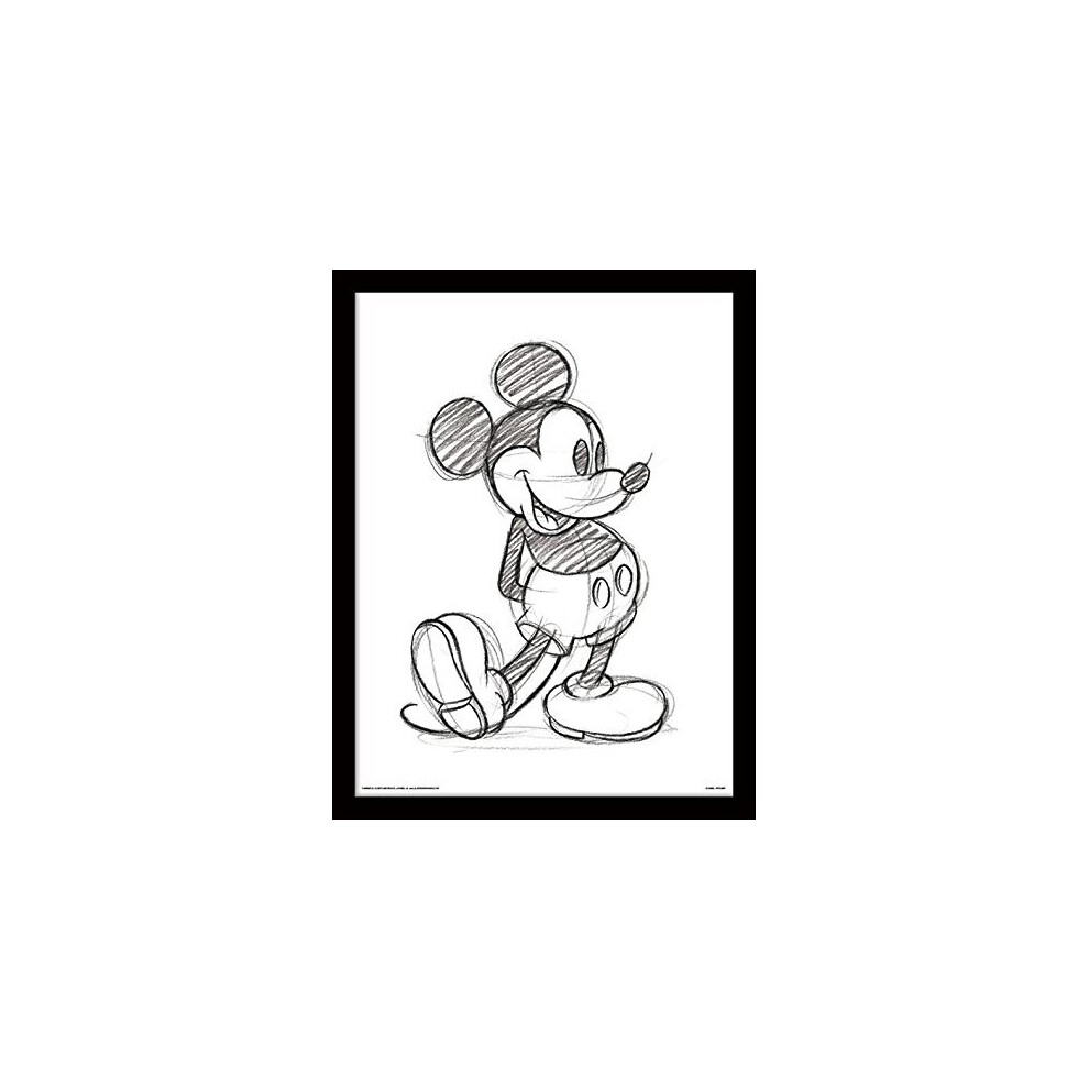 Disney Junior FP11129P-PL Mickey Mouse 30 x 40 cm "Single Sketched" Framed Print