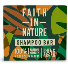 Faith In Nature Natural Shea and Argan Shampoo Bar, Nourishing, Vegan and Cruelty Free, No SLS or Parabens, For Dry to Very Dry Hair, 85 g