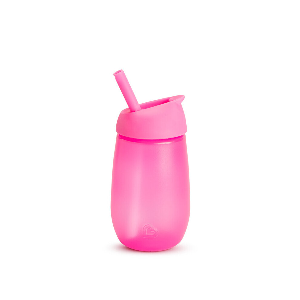 Munchkin Simple Clean Straw Cup Baby Feeding Beaker Pink 296ml