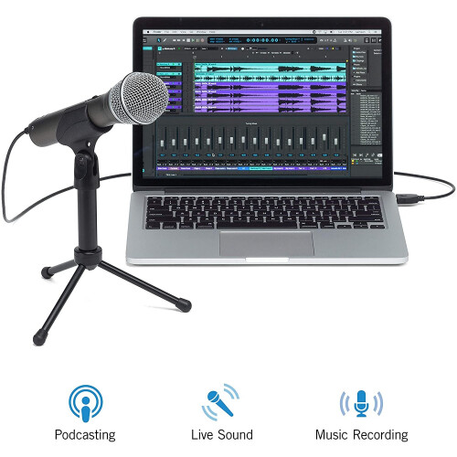 SAMSON Q2U Recording and Podcasting Pack - USB/XLR Dynamic Microphone with Accessories 1