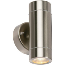 Palin Exterior Interior Stainless Steel Light Outdoor Garden Up/Down Wall Light GU10 IP44 Rated