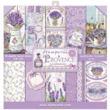 STAMPERIA Paper Pad 10 Sheets 20.3 x 20.3 cm (8" x 8") Double-Sided Provence, Multi-Colour