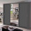 (Grey ) Miami Sliding Mirror door Wardrobe with LED Light 1
