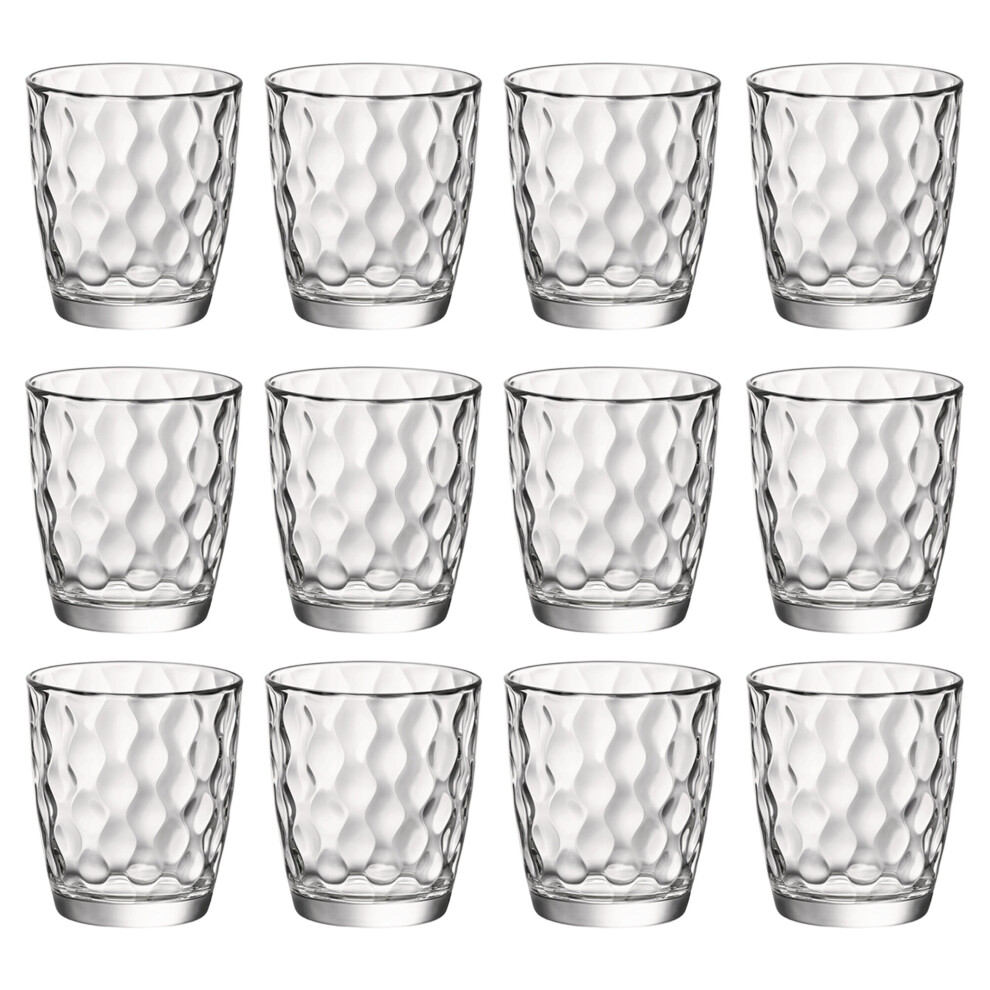 (390ml, 12 Glasses) Bormioli Rocco Dots Drinking Tumbler Juice Water