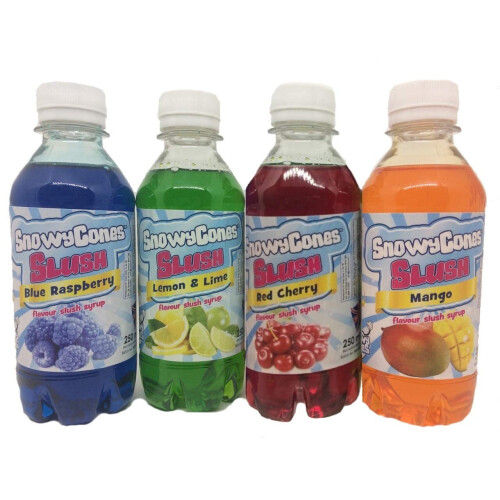 Snowycone Slush Syrup, Slush Puppy Syrup, Slush Machine Syrup, Snow Cone Machines 4 x 250ml, 25