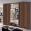 (Wenge ) Miami Sliding Mirror door Wardrobe with LED Light 1