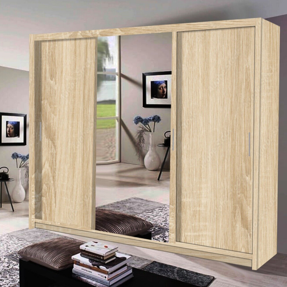 (Oak ) MN FURNITURE Miami Sliding Door wardrobe - 250cm