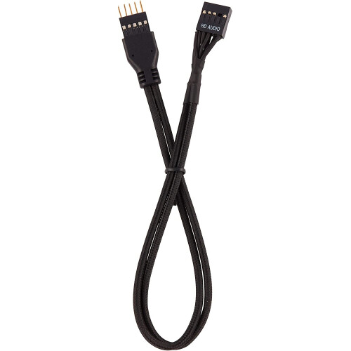 Corsair Corsair 30 cm Black Premium Braided Sleeved Front Panel Extension Kit 1