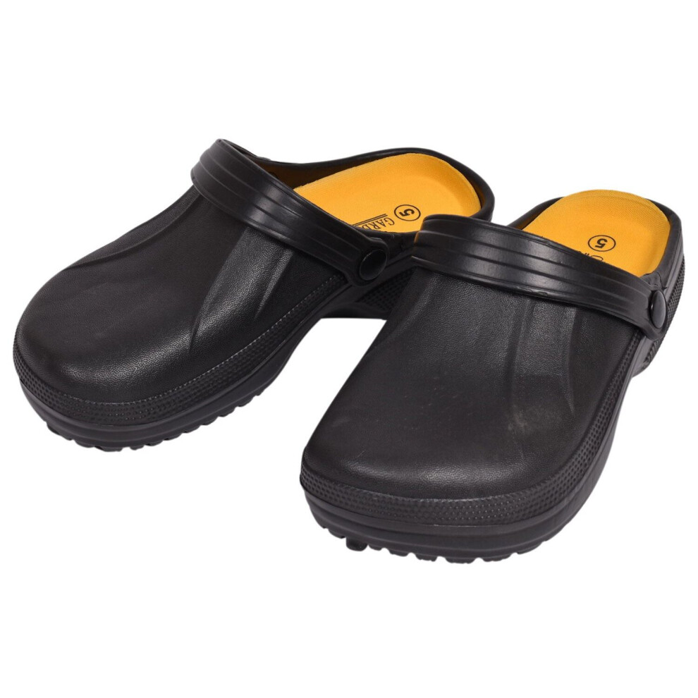 (Black, 7) Mens Garden Clogs Slip on Mules Sandal Beach Pool