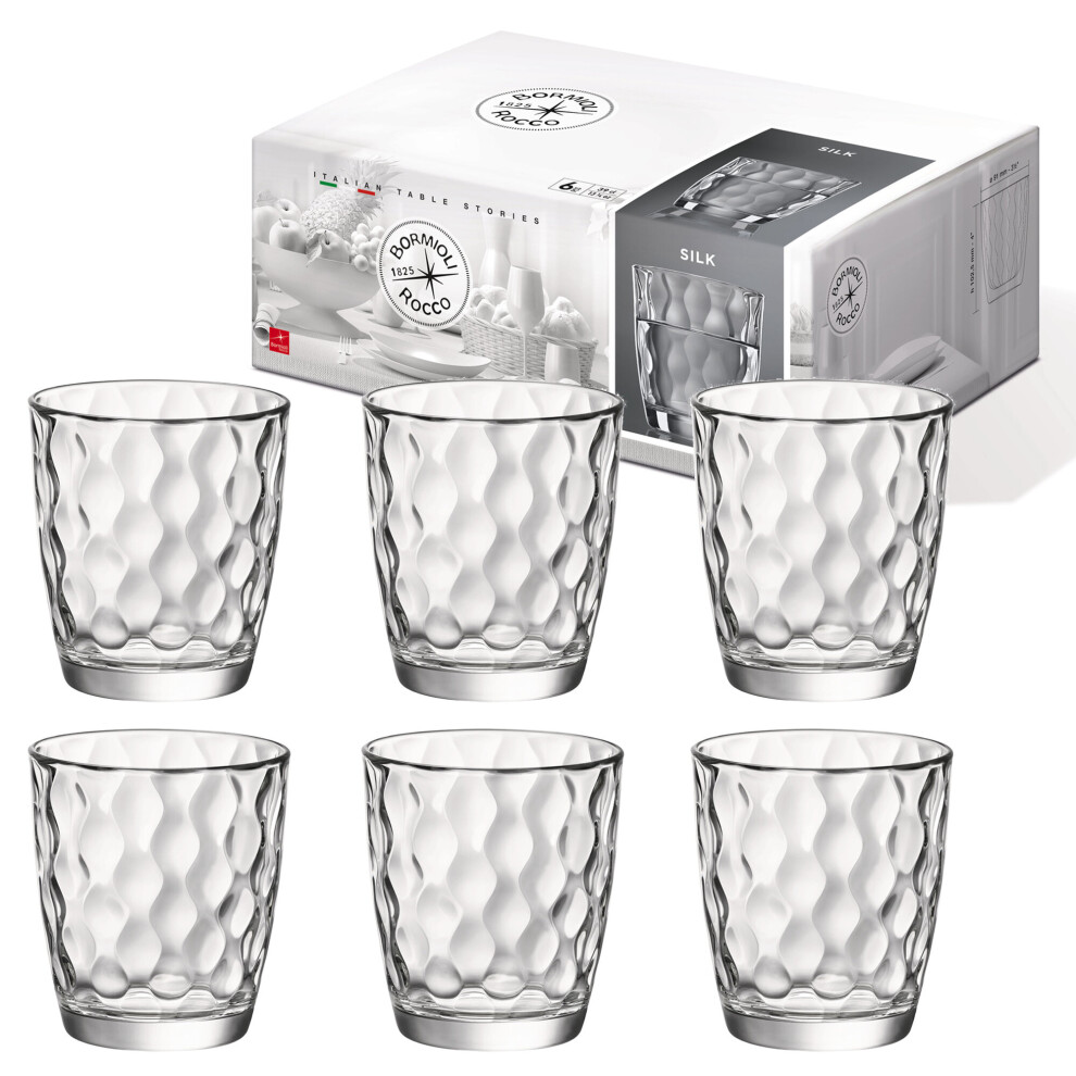 (390ml, 6 Glasses) Bormioli Rocco Dots Drinking Tumbler Juice Water