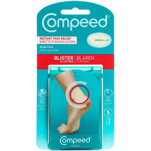 Compeed Medium Size Blister Plasters, 5 Hydrocolloid Plasters, Foot Treatment, Heal fast, Dimensions: 4.2 cm x 6.8 cm