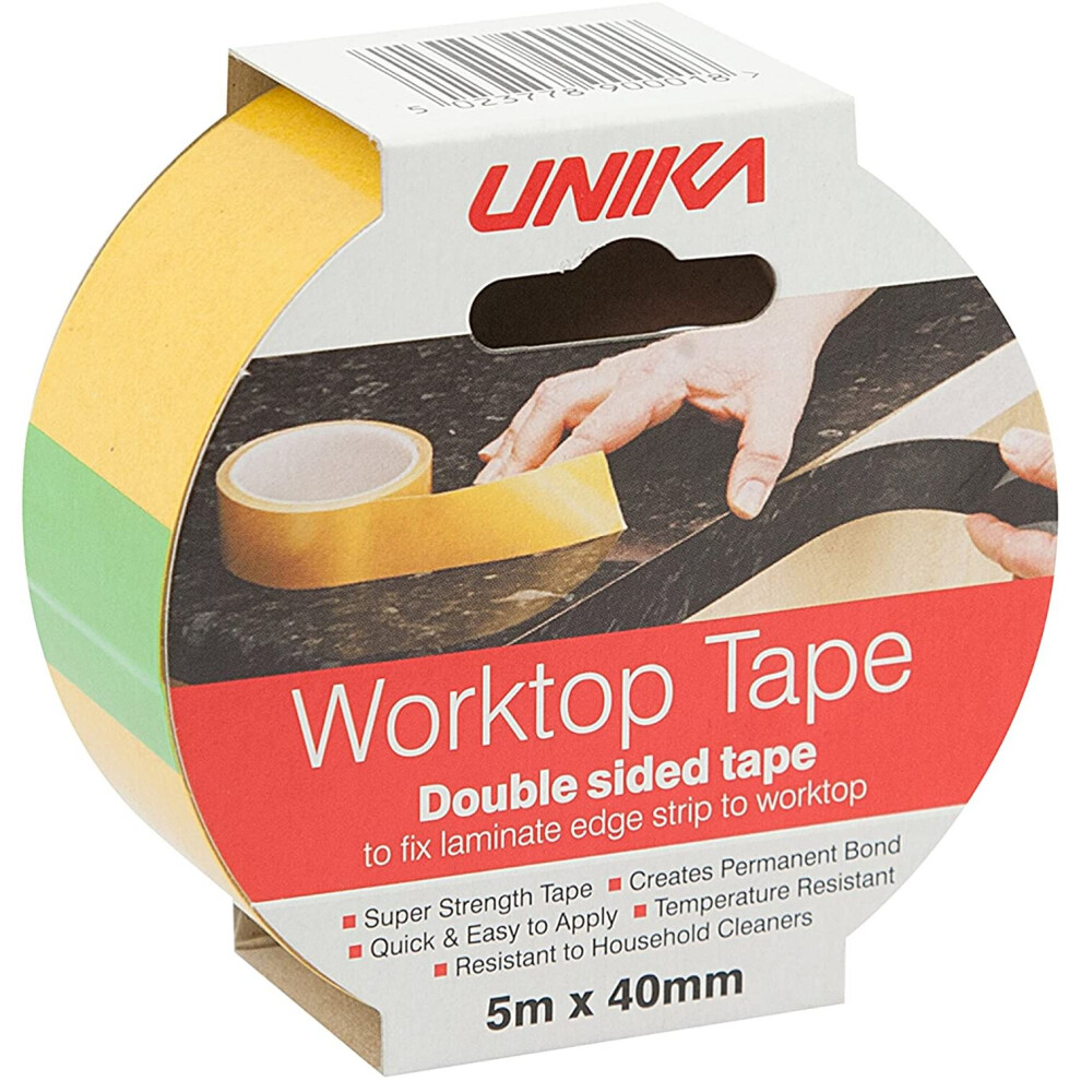 Unika Double-Sided Worktop Adhesive Tape - For Use On Laminate End Strips - Image 2