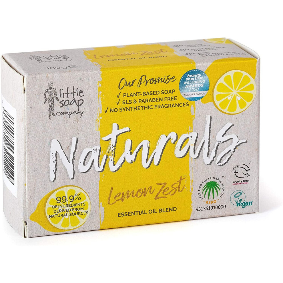 Little Soap Company Naturals Range - Bar Soap | Refreshing Cleansing Soap bars (Lemon Zest)