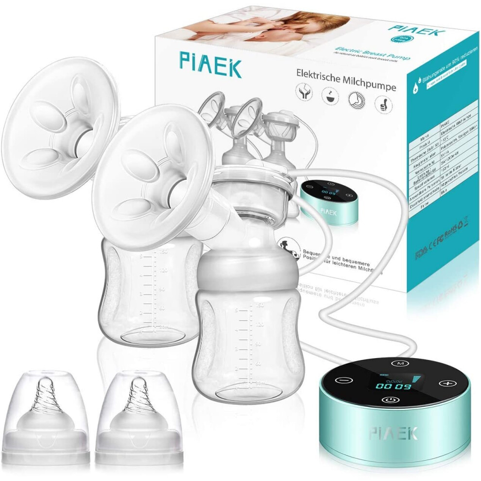 Breast Pump Electric Breastfeeding Pump Dual Rechargeable Double Breast Milk Pump Massage With Touchscreen Led Bpa Free 3 Modes 10 Levels Piaek