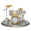 Silver & Gold Drum Kit Clock 1