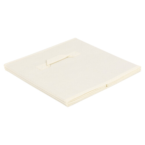 URBN Living (Cream, Medium) 6 Collapsible Cube Storage Boxes Carry Handles