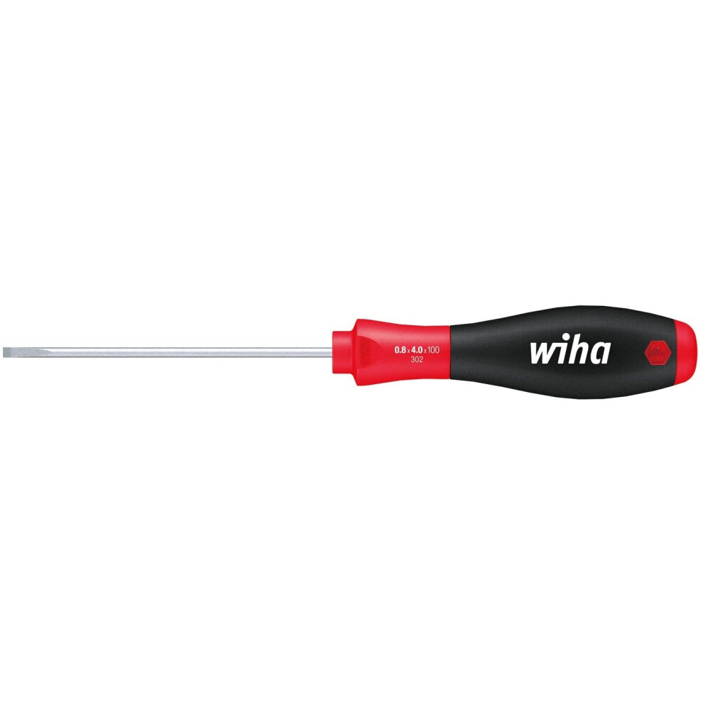 Wiha SoftFinishÂ® Slotted Screwdriver with Round Blade for Deep Screws (00685) 2.5 mm x 75 mm